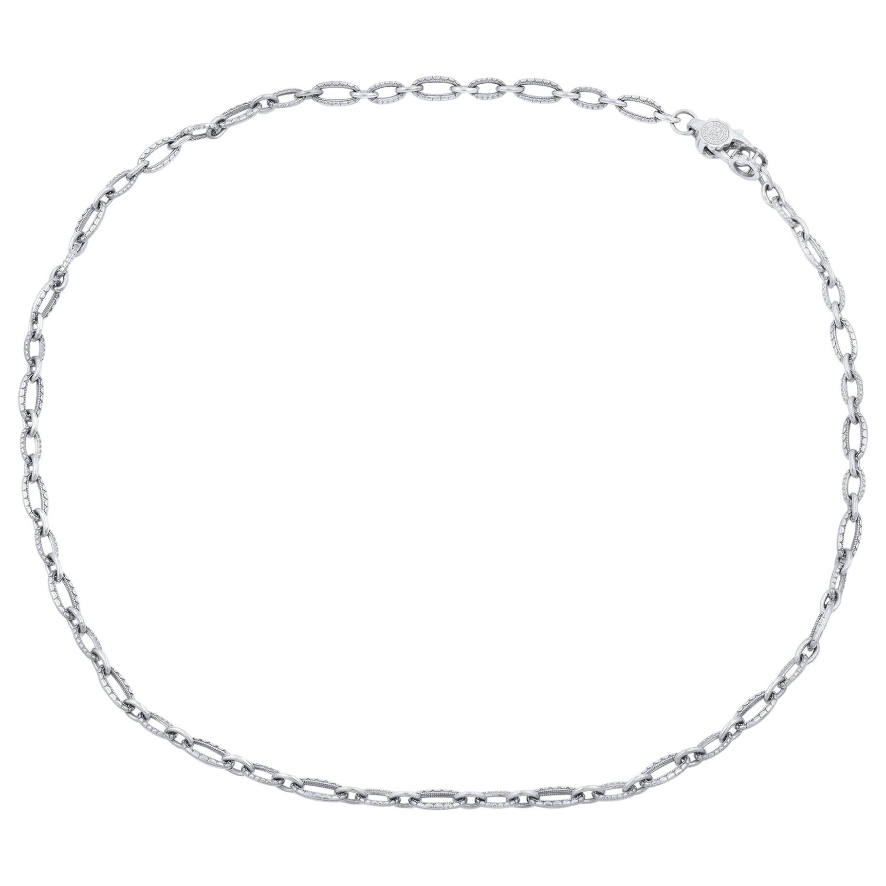 Tacori 925 Sterling Silver Oval Chain Link Choker Necklace