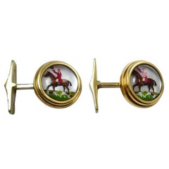 Retro Essex Crystal Fox Hunting Cufflinks