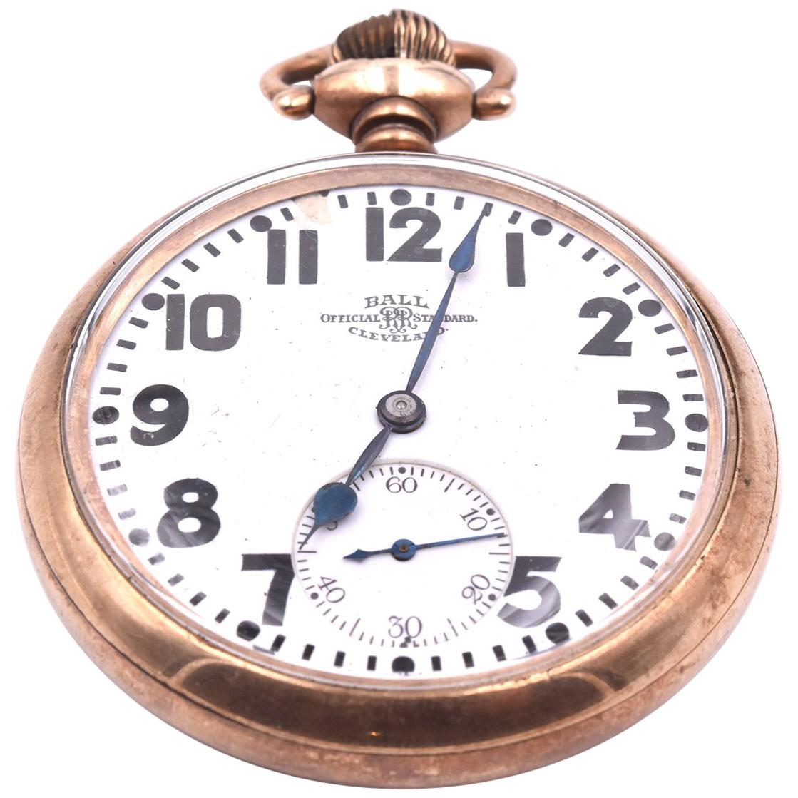 Ball Gold Filled 21 Jewels Hamilton Railroad Pocket Watch