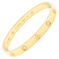 Cartier Love Bracelet 18 Karat Yellow Gold with 4 Diamonds