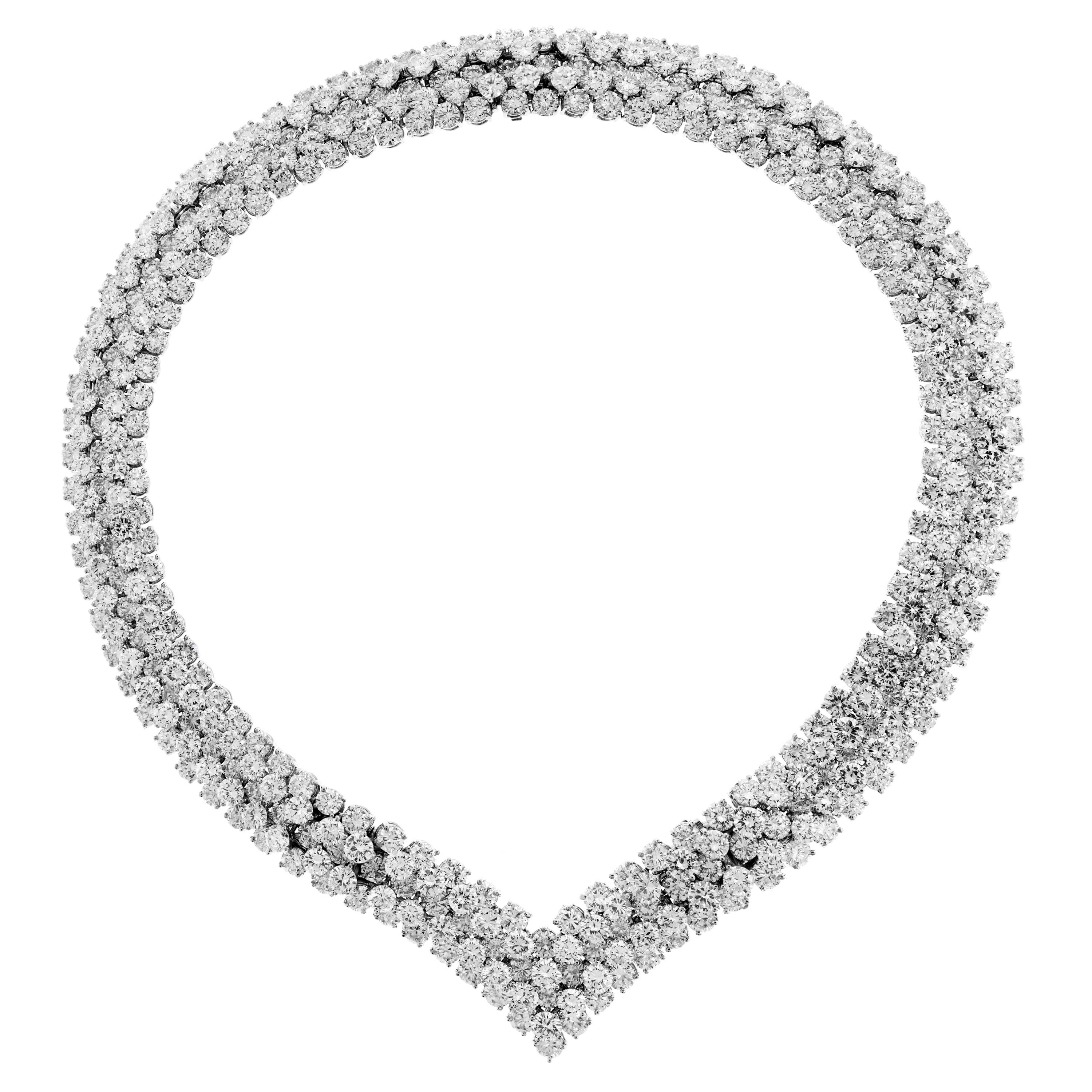 85 Carat Diamond Platinum Choker Necklace Transferrable Bracelets
