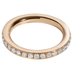 Alianza de boda de eternidad con pavé de diamantes en oro amarillo de 18 quilates