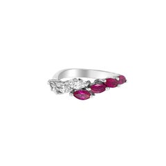 18 Karat White Gold .66 Carat Ruby and Diamond Ring