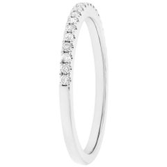 14 Karat White Gold Pave Diamond 0.18 Carat Ladies Band Ring