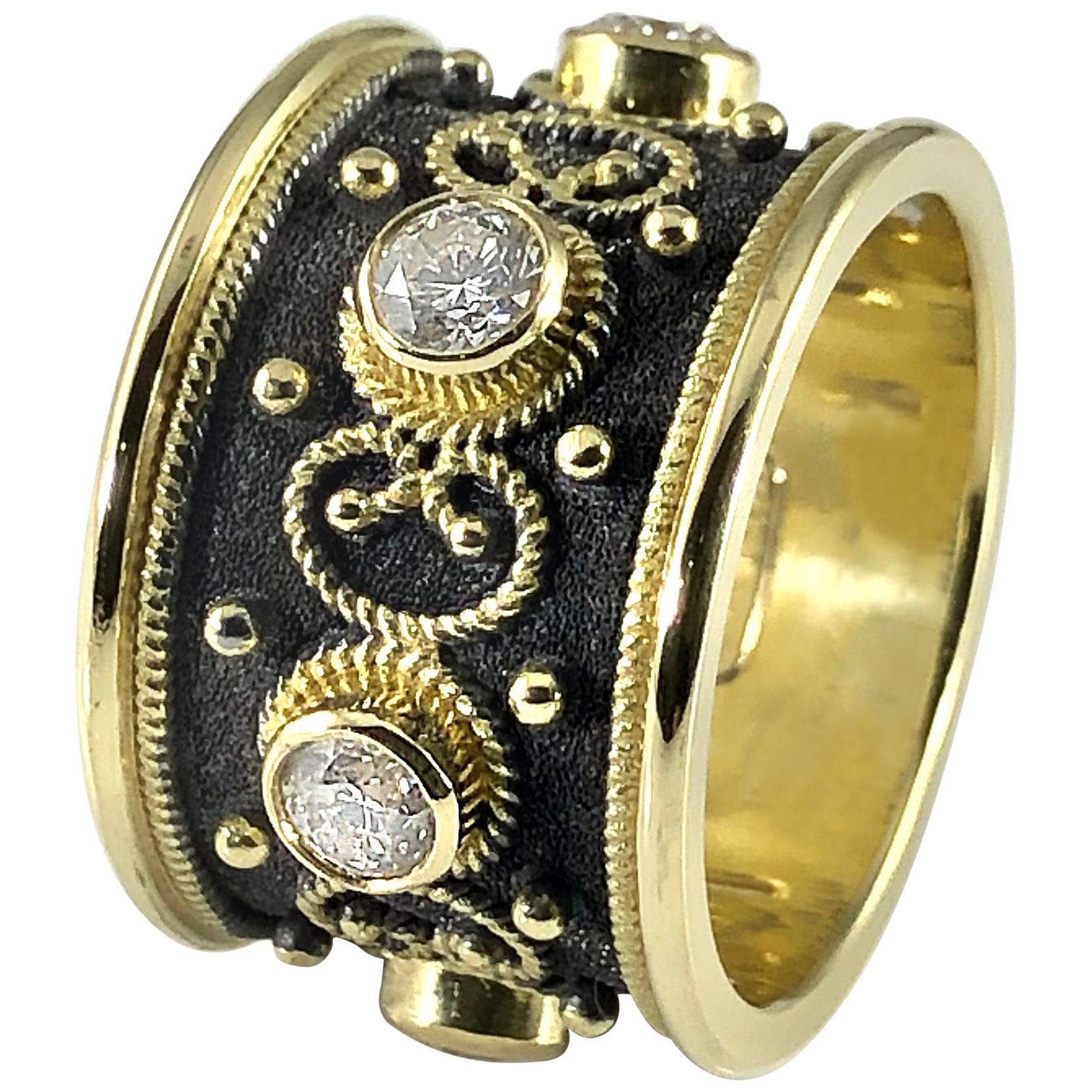 Georgios Collections 18 Kilates Oro Amarillo y Rodio Diamante Eternity Band Rind