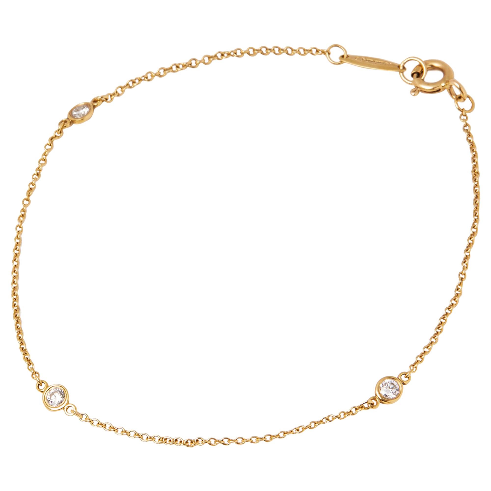 Tiffany & Co. 18 Karat Yellow Gold Elsa Peretti Diamonds By The Yard Bracelet