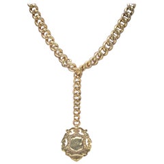 Antique Victorian Albert Chain 18 Carat Gold on Silver Dated 1900 Necklace