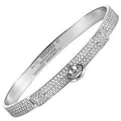 Hermès Collier Diamond Pave White Gold Bracelet Size Small