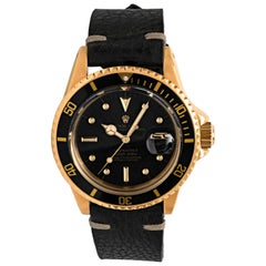 Rolex Submariner Yellow Gold Black Nipple Dial Model 1680, circa 1971