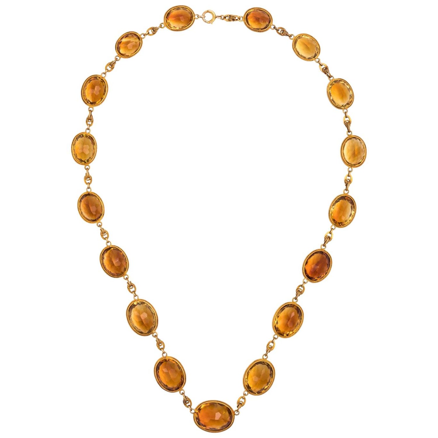 ALARRI 3.15 CTW 14K Solid Gold Felicita Garnet Citrine Necklace with 18 Inch Chain Length 