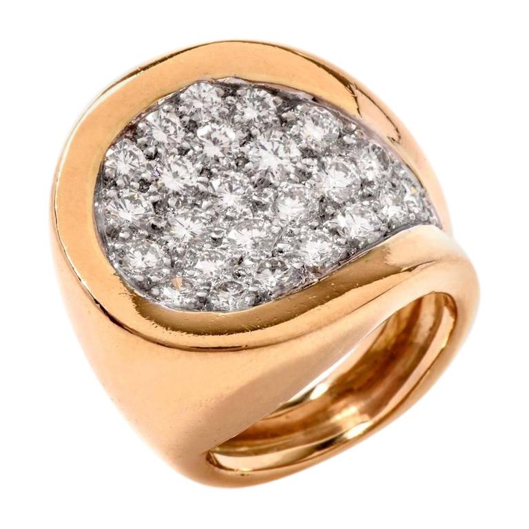 Kutchinsky Vintage Diamond 18 Karat Yellow Gold Ring
