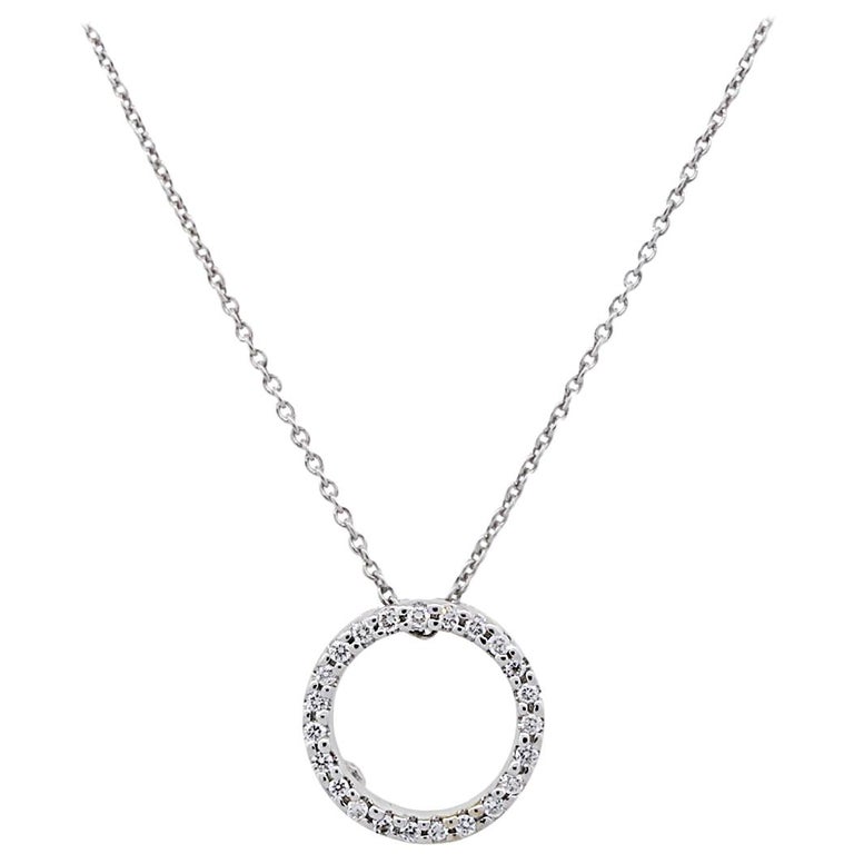 Roberto Coin Small Diamond Circle Pendant Necklace at 1stDibs roberto