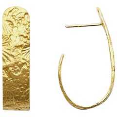 Susan Lister Locke Seascape Hoop Earrings in 18 Karat Gold