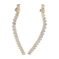 Elegant Contoured Stiletto Diamond Earrings 2.5 Carat 18 Karat Yellow Gold