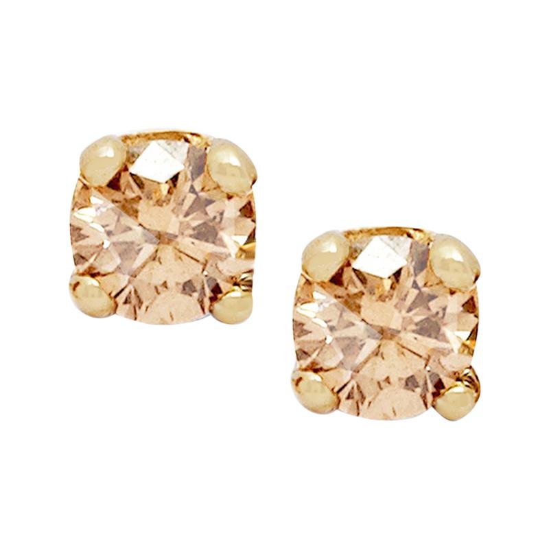Champagne Diamond Stud Earring ‘Pair’ by Allison Bryan