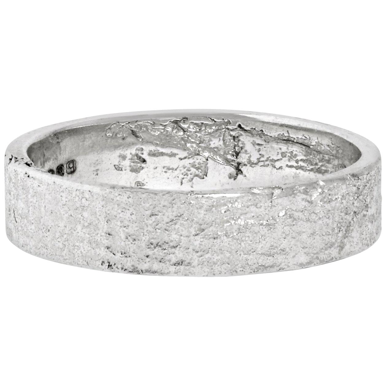 Men's Textured Platinum Ring by Allison Bryan For Sale