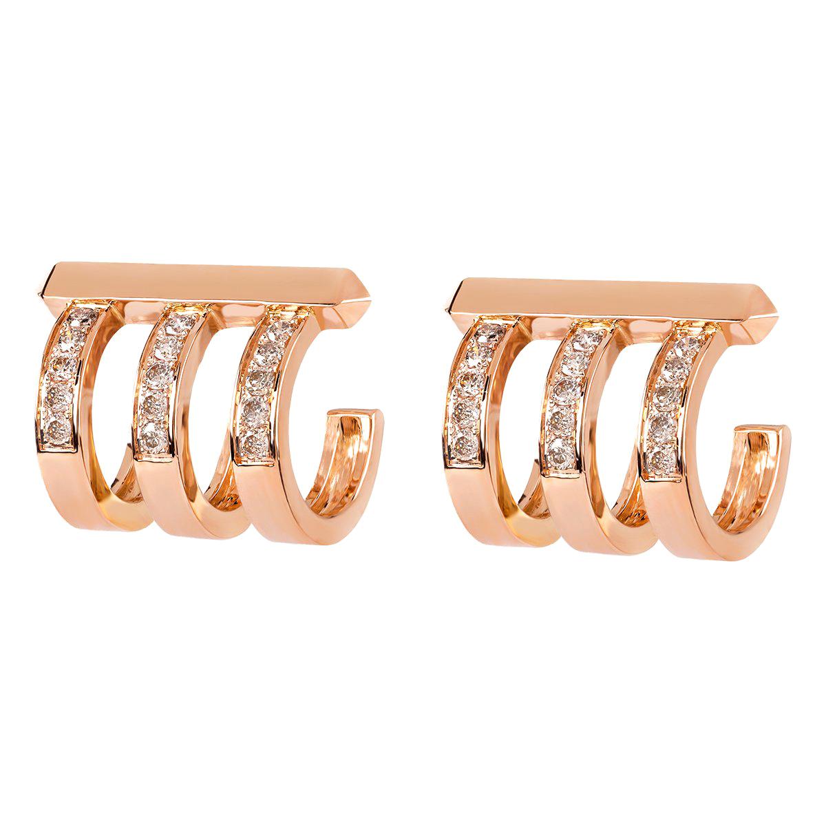 Monseo Diamond Rose Gold Earrings For Sale