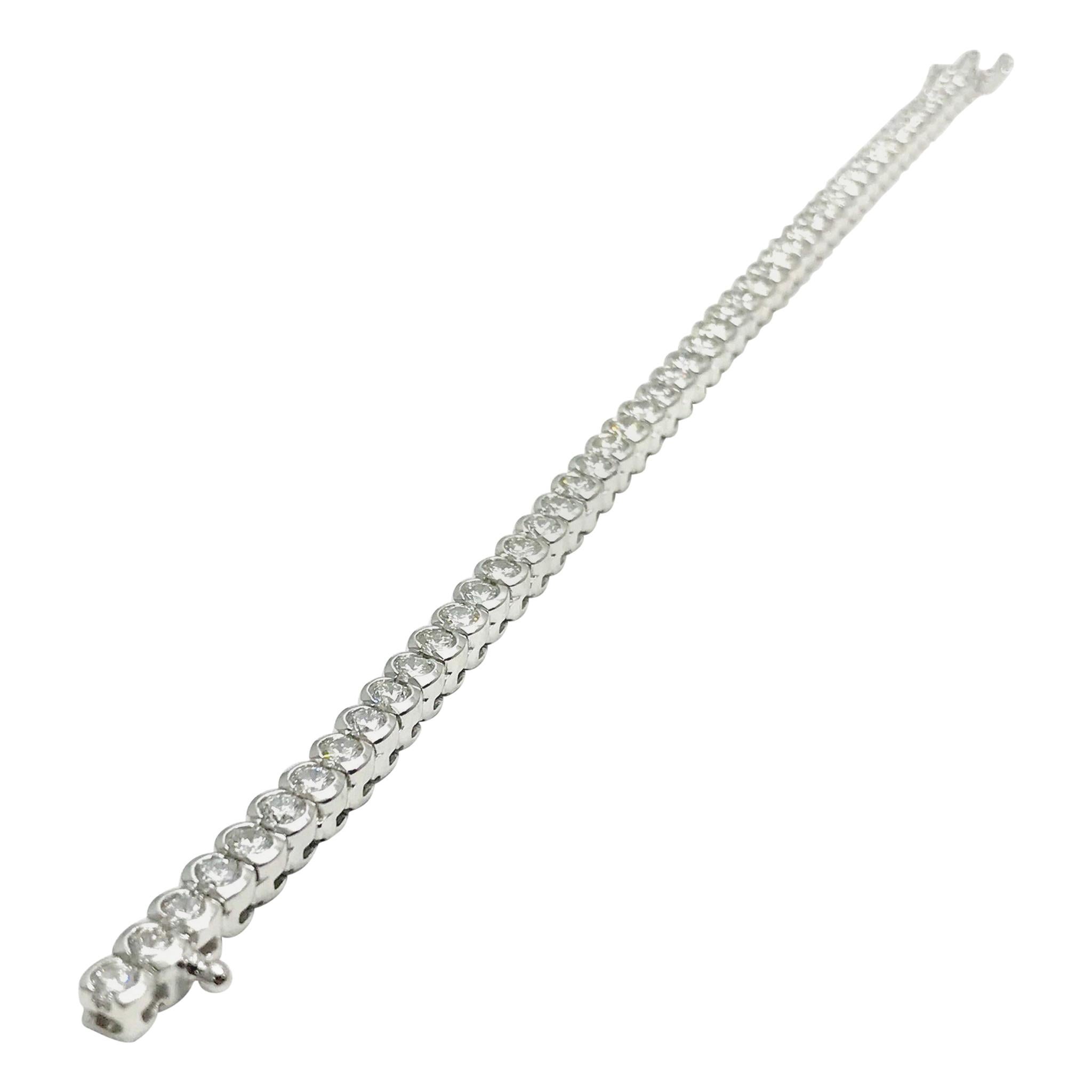 7.50 Carat Diamond 18 Karat White Gold Tennis Bracelet