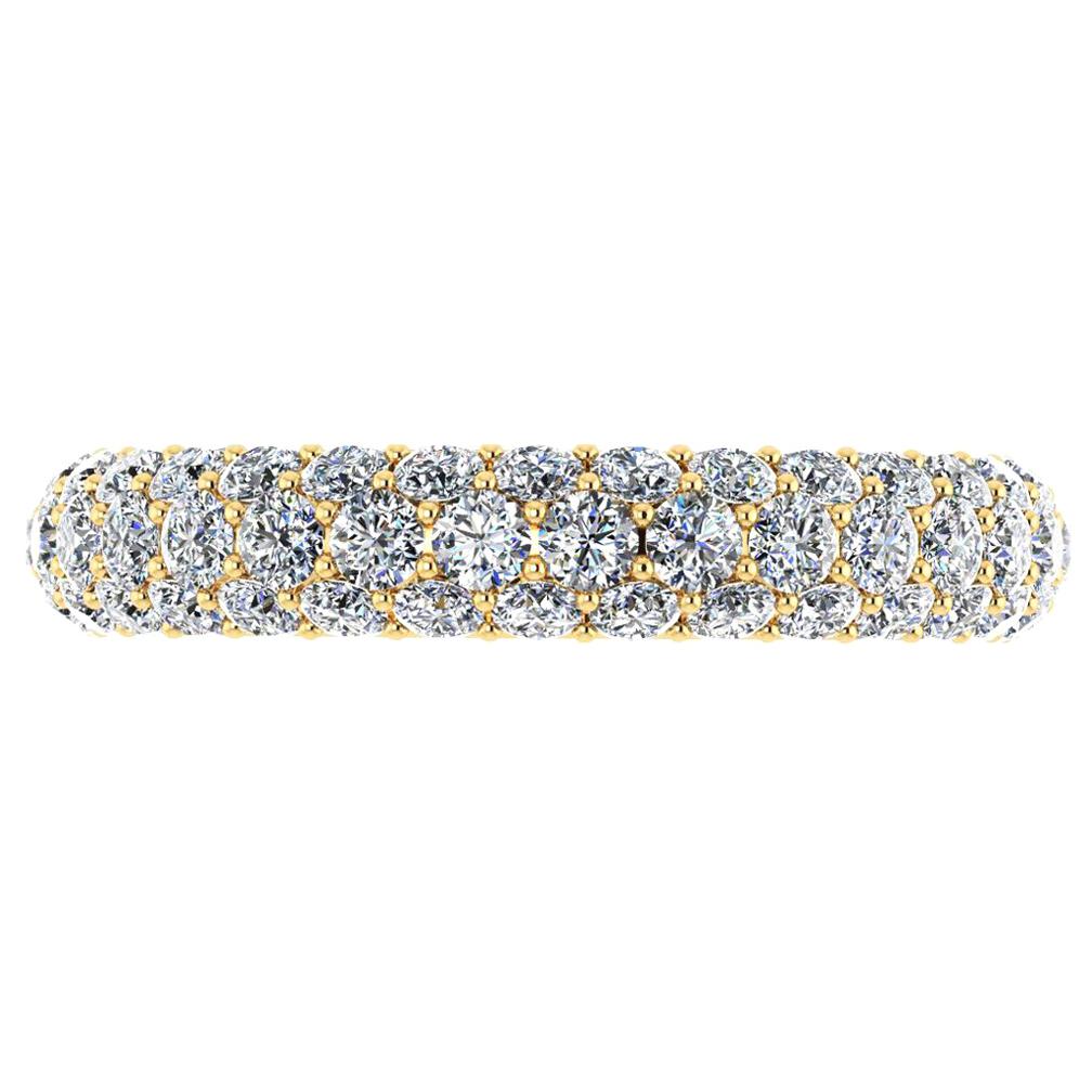 2,00 Karat Weißer Diamant Pavé-Ring aus 18 Karat Gelbgold