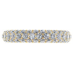 2.00 Carat White Diamond Pave Ring in 18 Karat Yellow Gold