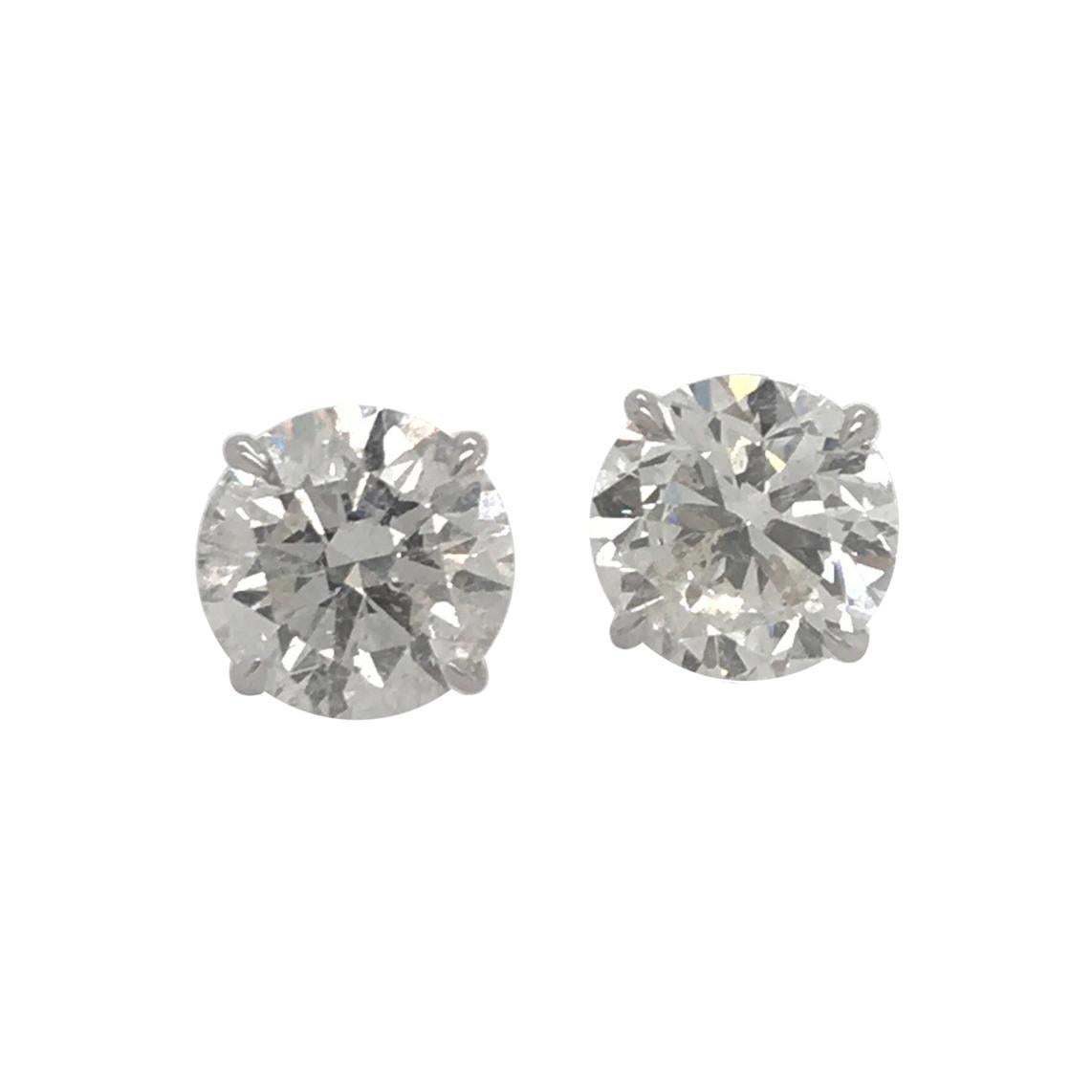 Diamond Stud Earrings 8.15 Carat I-J SI3-I1