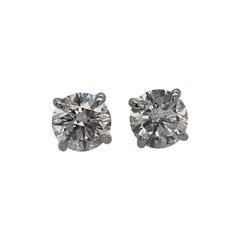 Diamond Stud Earrings 3.07 Carat H SI3-I1