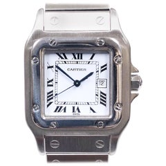 Cartier Santos Stainless Steel Large Automatic Wristwatch