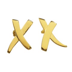 Tiffany & Co. Paloma Picasso Yellow Gold Large X Earrings