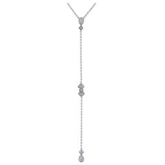 GVS 0.10 Carat Round Diamond Necklace 18 Karat White Gold GVS Drop Necklace