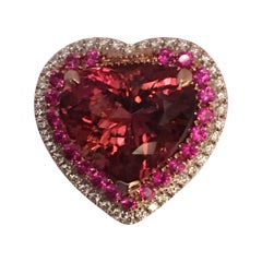 Pink Tourmaline/Sapphire and Diamond Ring