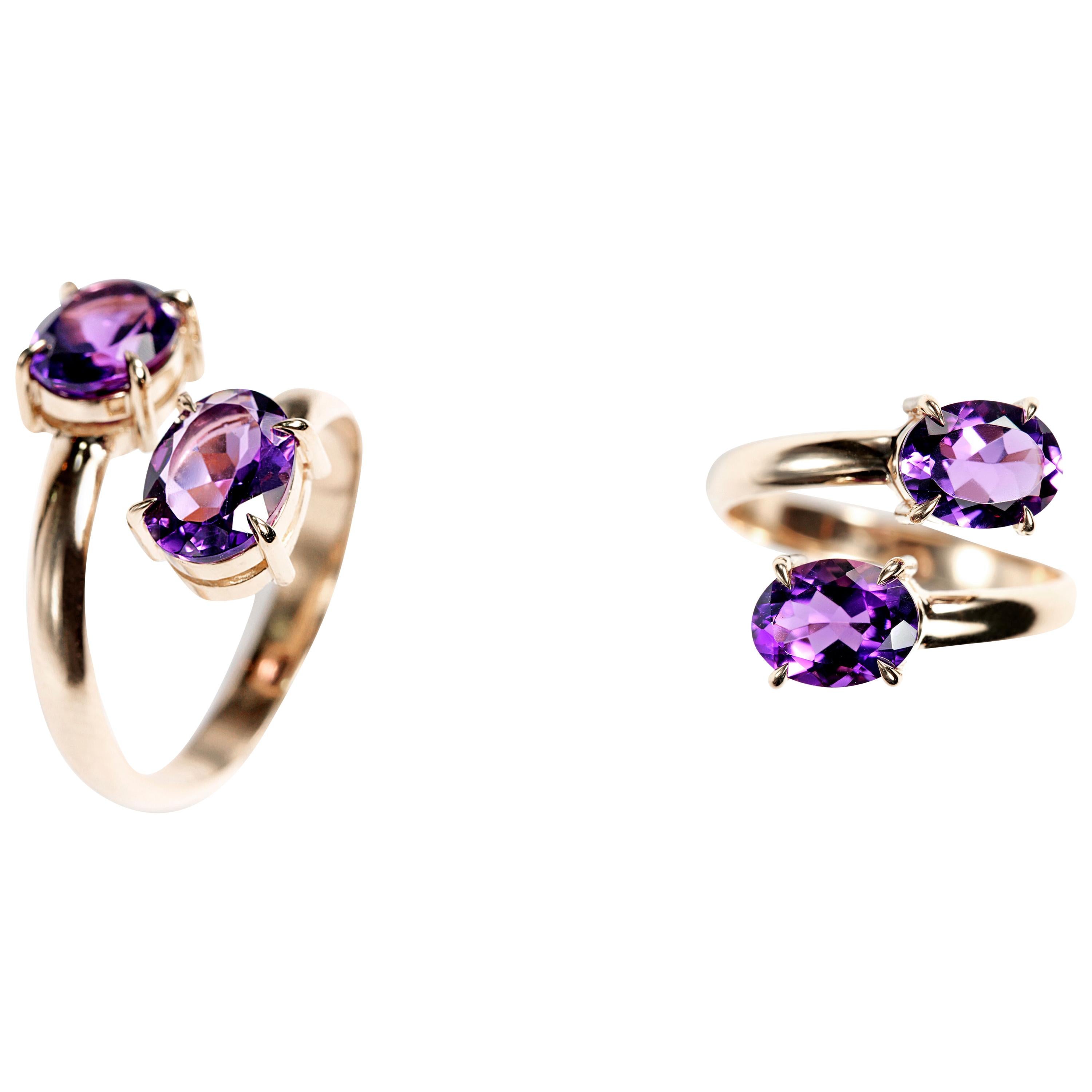 Amethyst 2, 31ct Ring in 18k White Gold For Sale