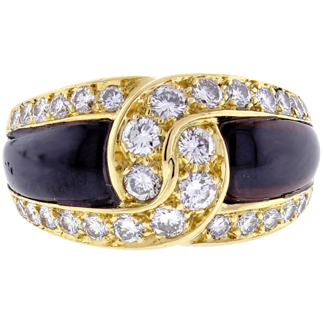 Van Cleef & Arpels Black Onyx and Diamond Ring