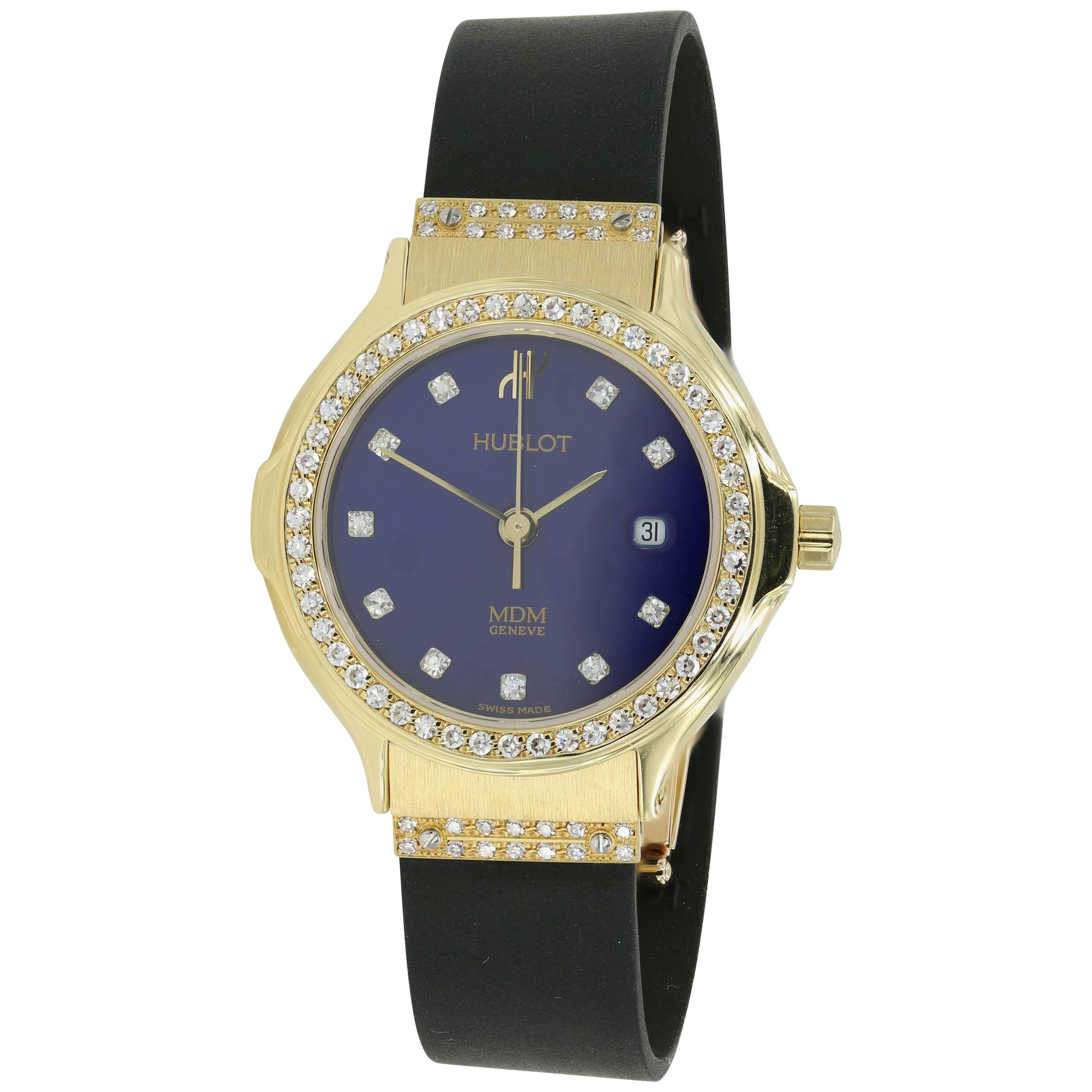 Hublot Watch, Ladies 18 Karat Yellow Gold with Diamonds