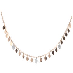 GVS 0.16 Carat Round Diamond Chocker Necklace 18 Karat Gold Héritage Jewelry