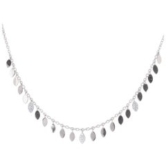 GVS 0.16 Carat Round Diamond Pampille Chocker Necklace 18K White Gold Jewelry