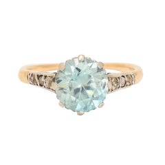 Antique Art Deco Zircon Diamond Solitaire Ring