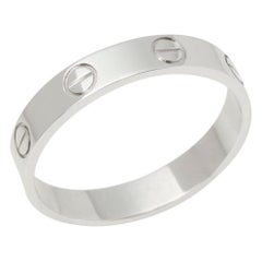 Cartier 18 Karat White Gold Mini Love Band Ring