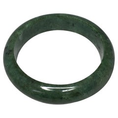 Natural Deep Green Jadeite Jade Bangle Bracelet Mottled Green 88.5g