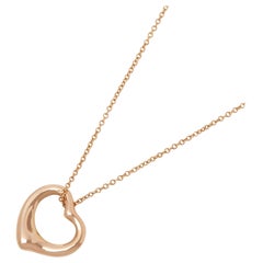 Tiffany & Co. 18 Karat Rose Gold Heart Elsa Peretti Pendant Necklace
