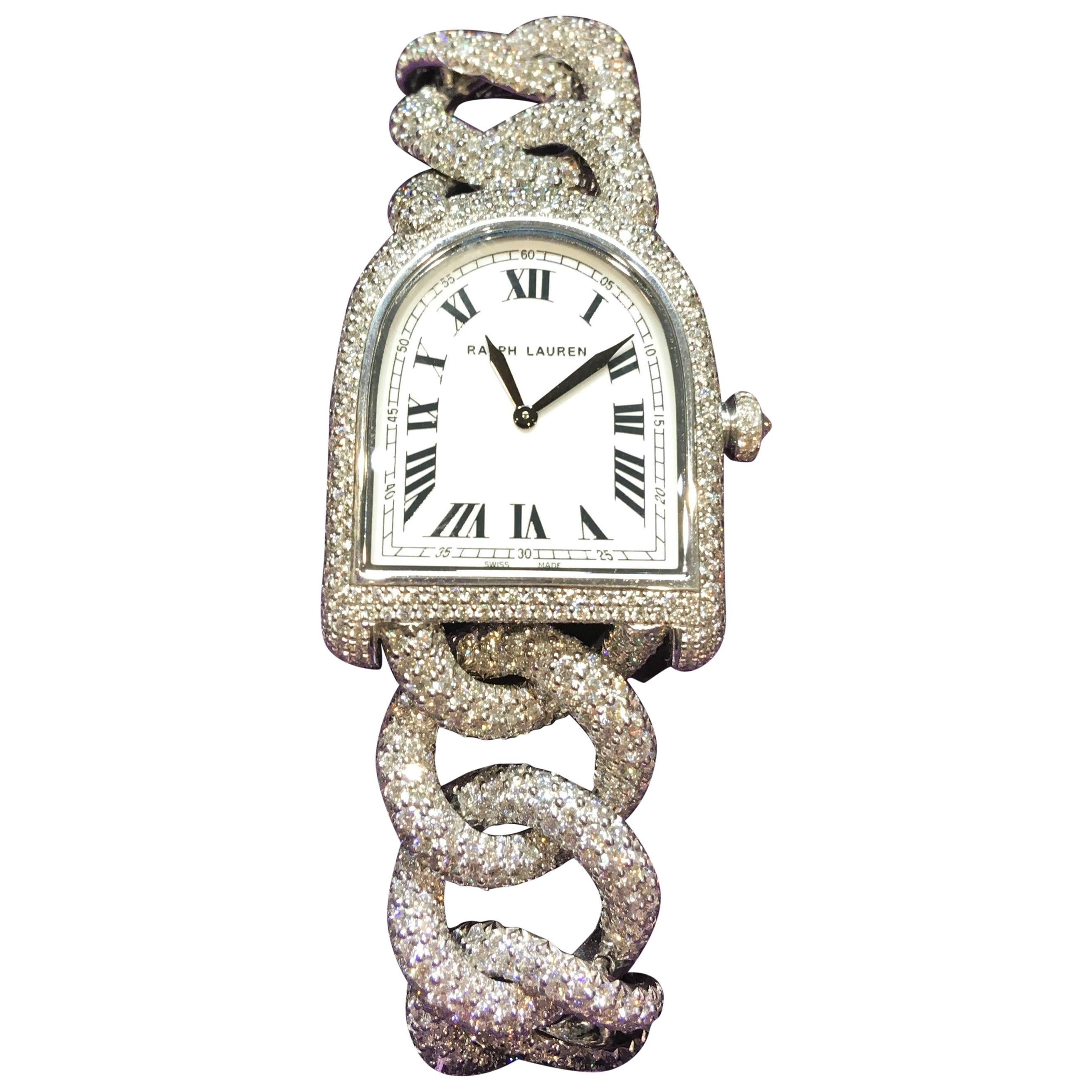 Ralph Lauren "Stirrup" Watch Diamonds Manual Winding, Limited Edition For Sale