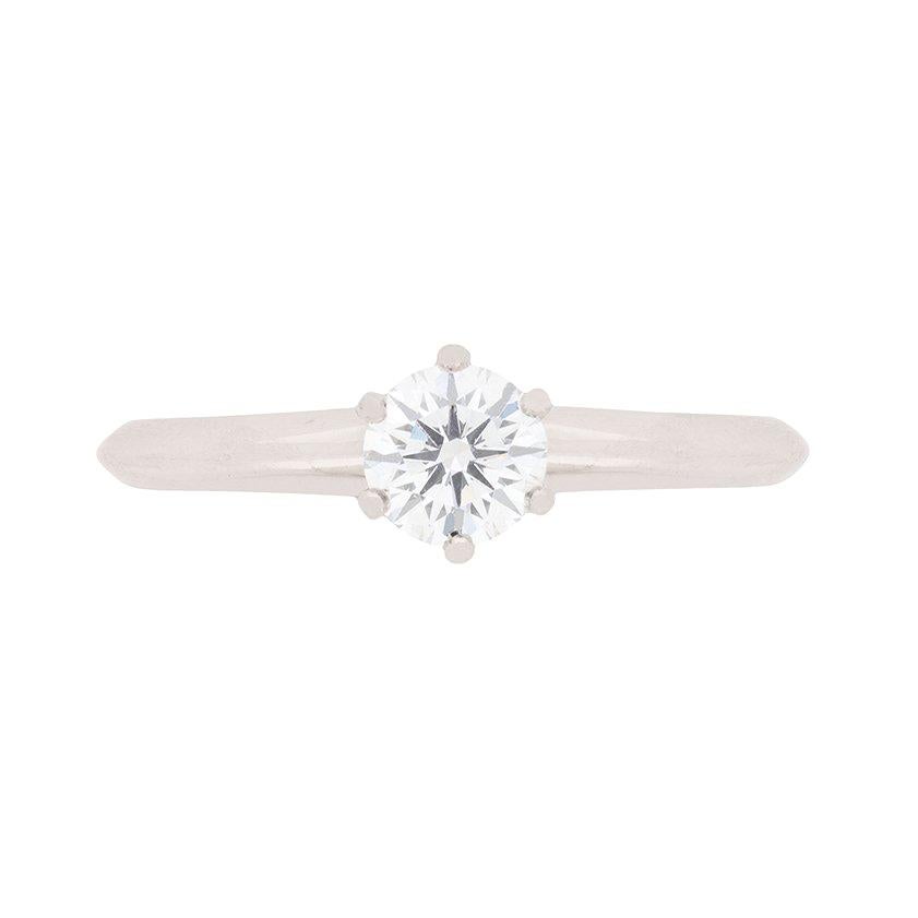 Tiffany & Co 0.42 Carat Diamond Solitaire Engagement Ring For Sale