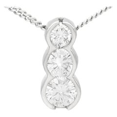 Pendentif trilogie de diamants en platine