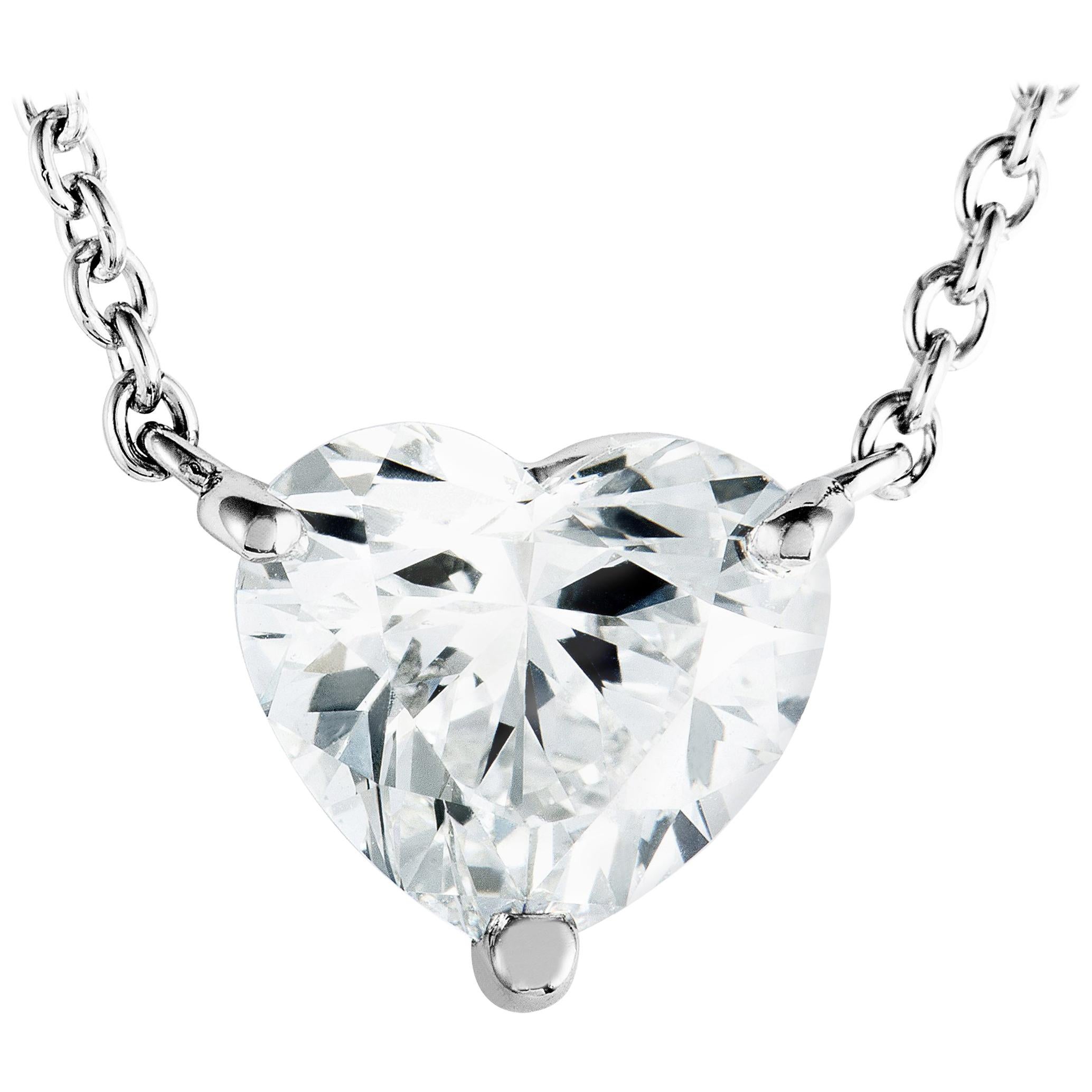 Graff Heart Diamond Platinum Pendant Necklace