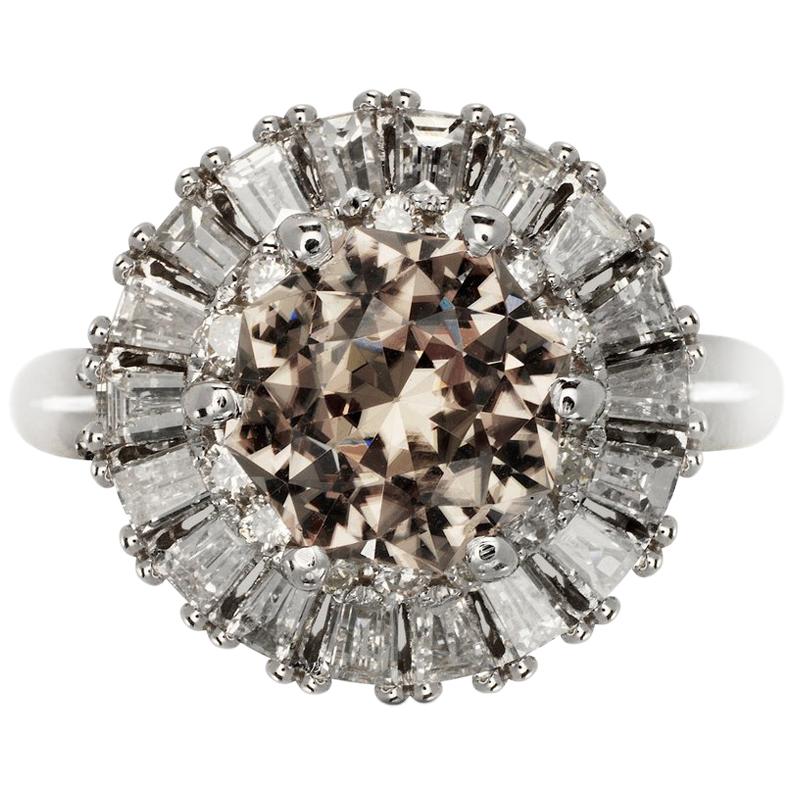Ophelia 3 Carat Diaspore Engagement Ring with Diamonds 1.28 Carat For Sale