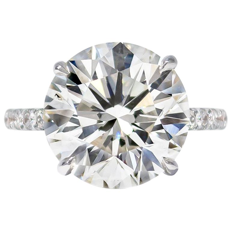 J. Birnbach GIA Certified 7.02 Carat Brilliant Round Diamond Ring