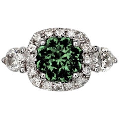 Cadence 0.97 Carat Tsavorite Engagement Ring with Diamonds 0.41 Carat