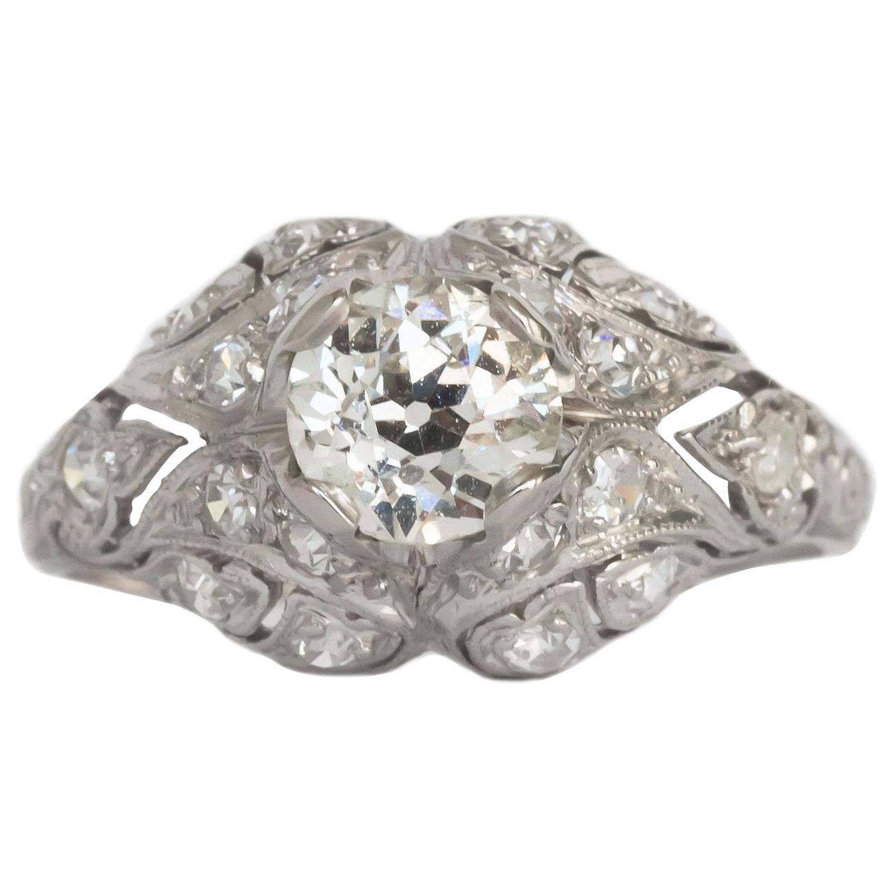 .73 Carat Diamond Platinum Engagement Ring For Sale