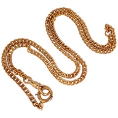 Curb Chain Link Necklace Larger Clasp 14 Karat