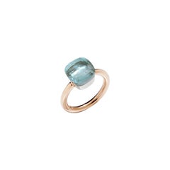 Vintage Pomellato Nudo Classic Ring in Rose Gold and Blue Topaz AA1100O6000000OY