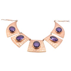 18 Karat Rose Gold Vintage Amethyst Necklace